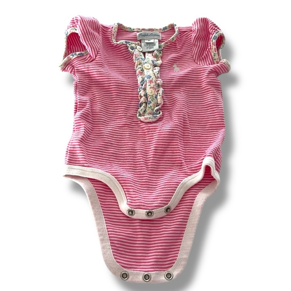 Ralph Lauren, Striped Floral Onesie Baby Size 3 Months